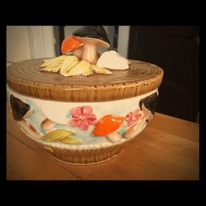 Vintage Mushroom Ceramic Candy Bowl